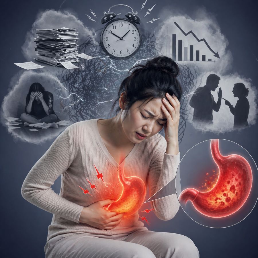 đau dạ dày do stress
